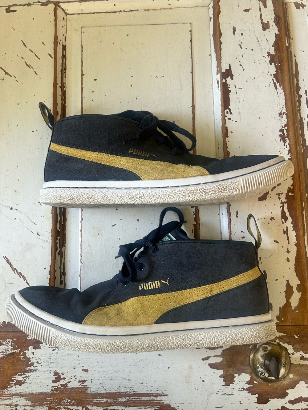 Puma Suede Chukka Boots Dr Clyde Desert Navy Retro Fashion Trainers Mens 12